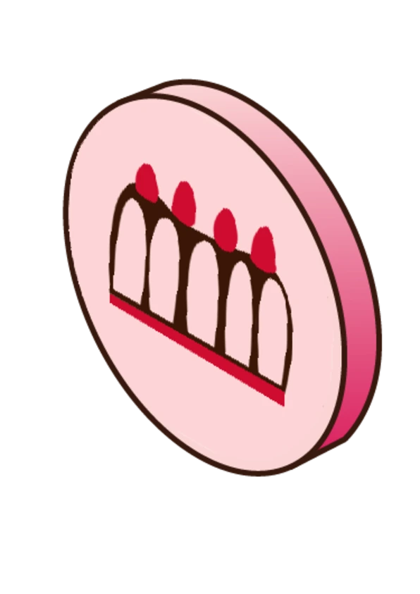 logo-rose gateau framboise-3d isométrique