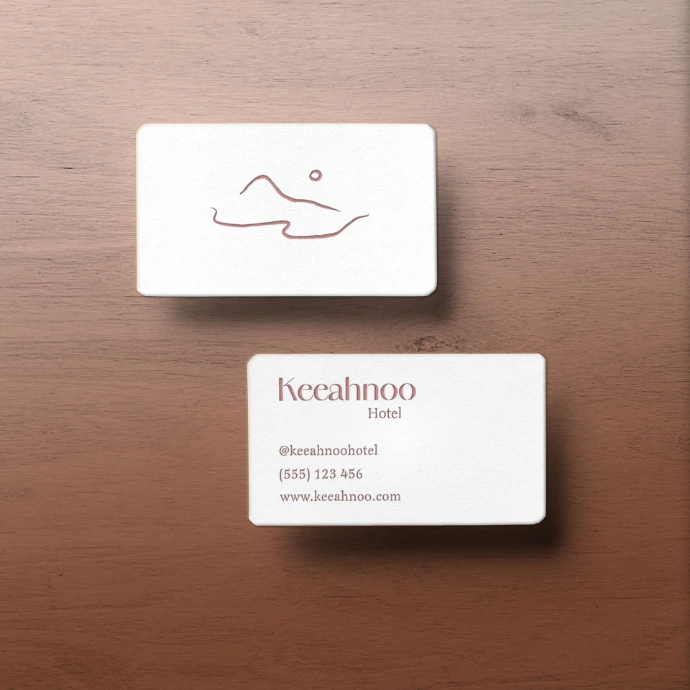 Création d'une identité visuelle pour un hôtel de luxe - mockup carte de visite